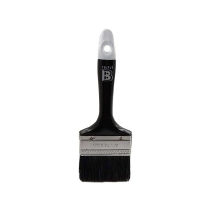 Brocha de pintura Triple B de 3 pulgadas con mango negro ergonómico y cerdas sintéticas para acabados finos