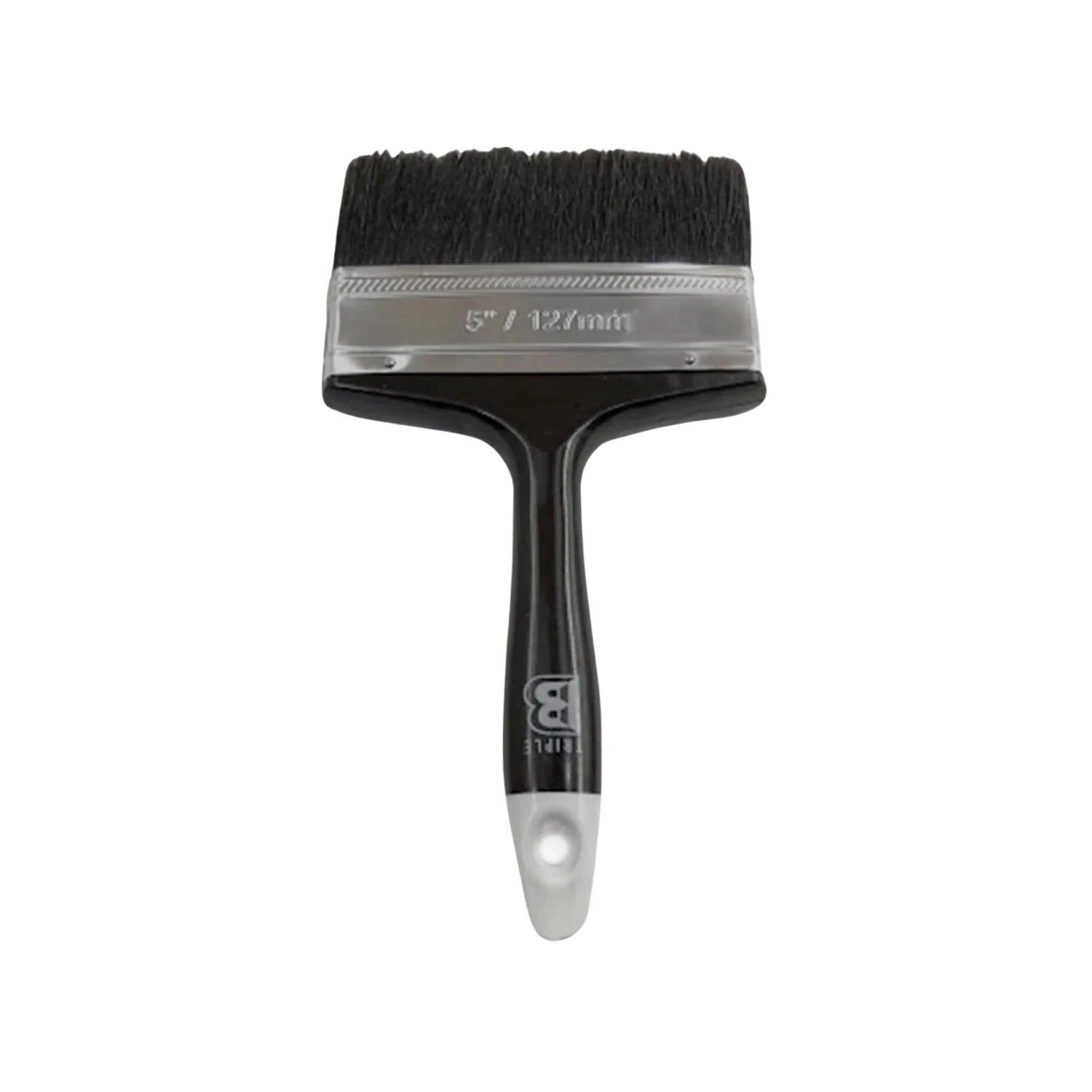 Brocha plana para pintura Triple B de 5 pulgadas, con cerdas negras y mango ergonómico negro