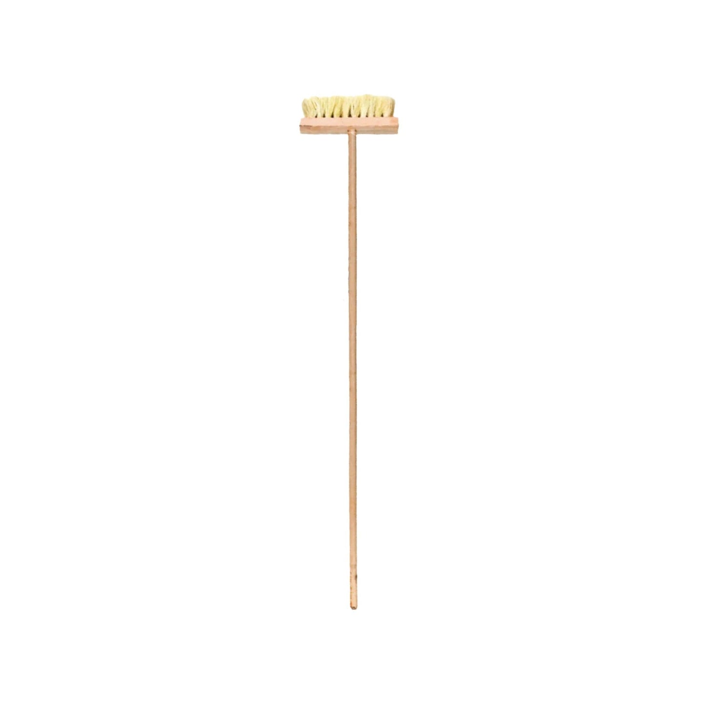 Cepillo aplicador de impermeabilizante con mango largo de madera y cerdas naturales para techos y pisos