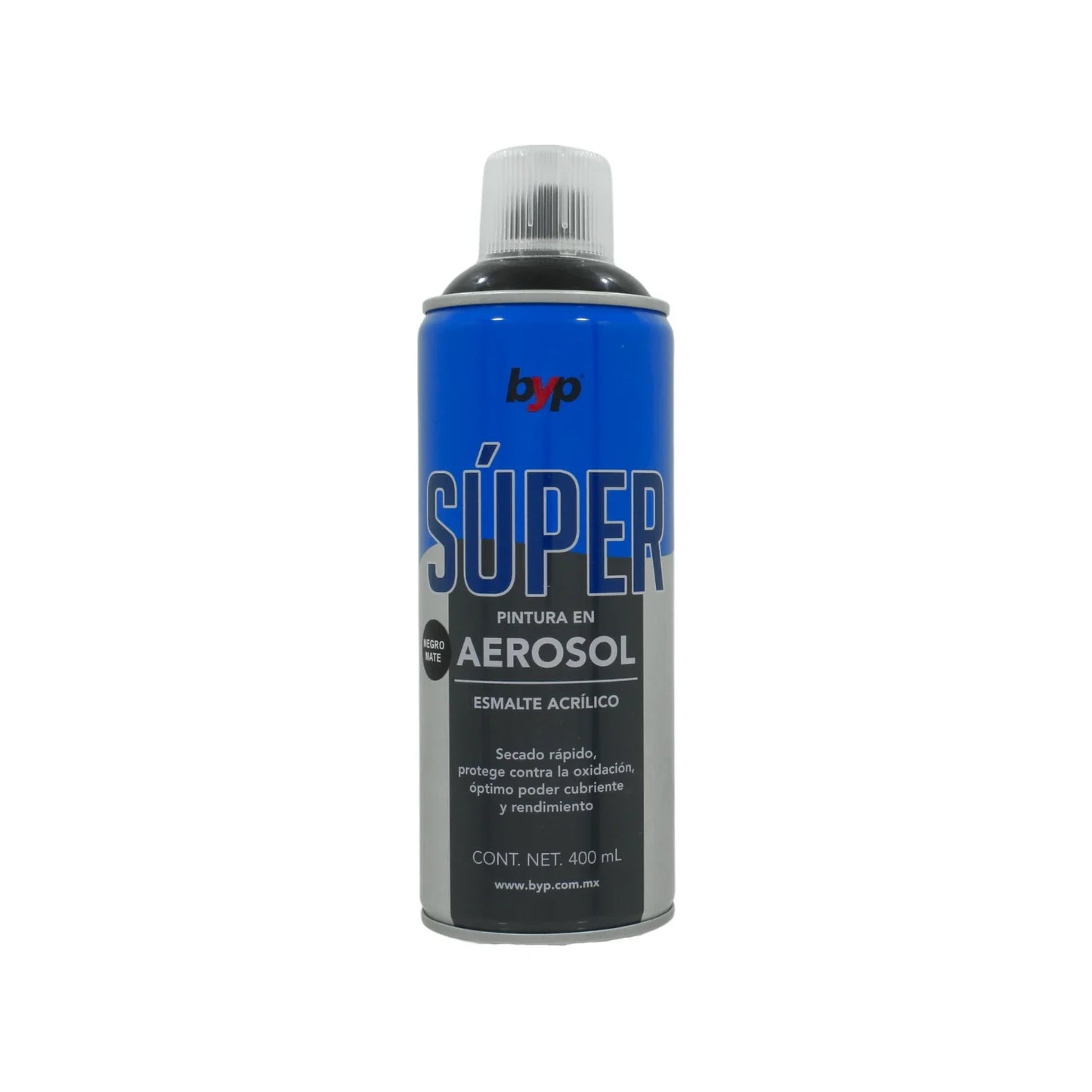 Lata de 400 ml - 400 g,Esmalte acrílico de alto brillo y secado rápido.,Protege contra la oxidación.,Ideal para proteger y pintar artículos decorativos, ventanearía, vehículos, plásticos, metales, etc.,Venta, solo en tienda física.