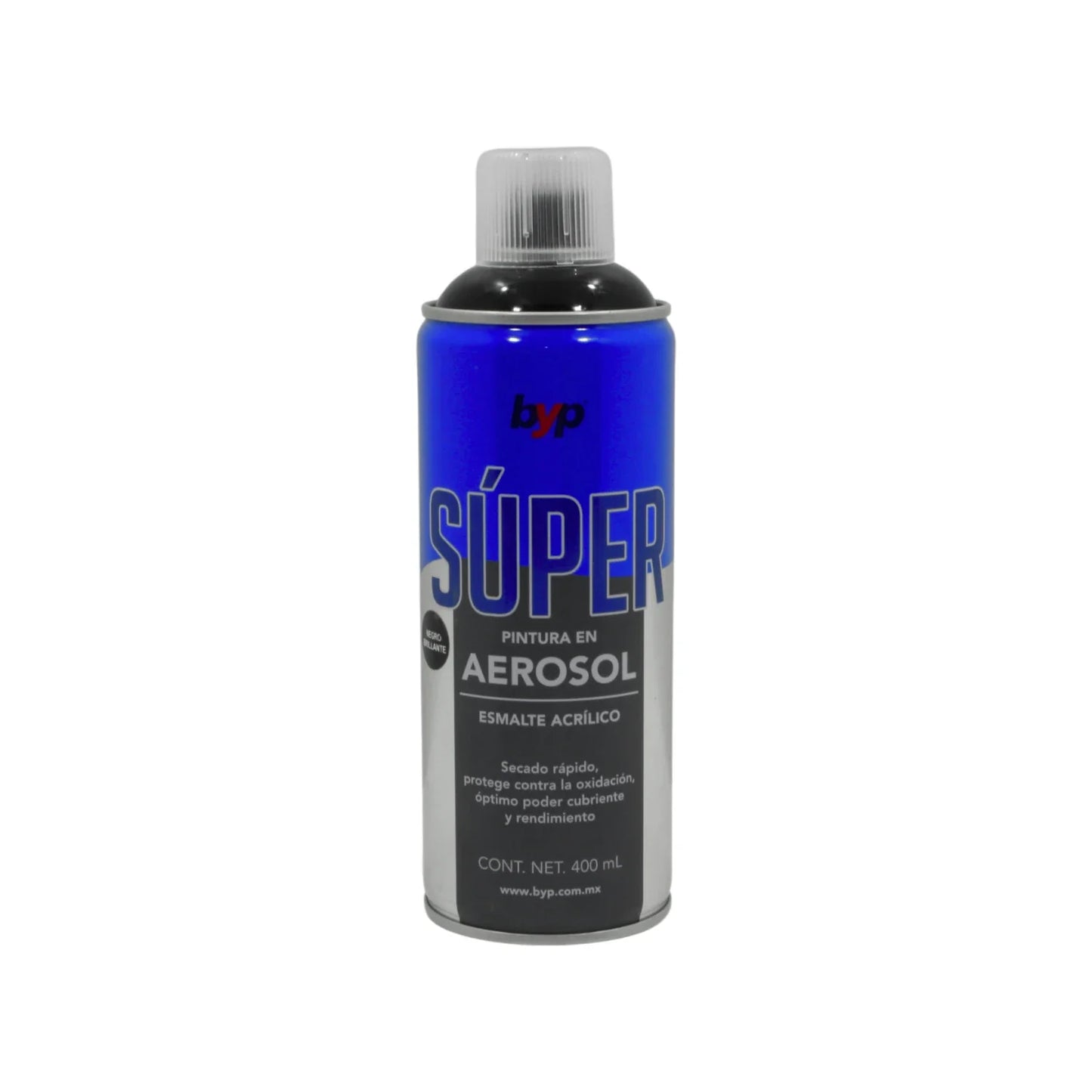 Lata de 400 ml - 400 g,Esmalte acrílico de alto brillo y secado rápido.,Protege contra la oxidación.,Ideal para proteger y pintar artículos decorativos, ventanearía, vehículos, plásticos, metales, etc.,Venta, solo en tienda física.