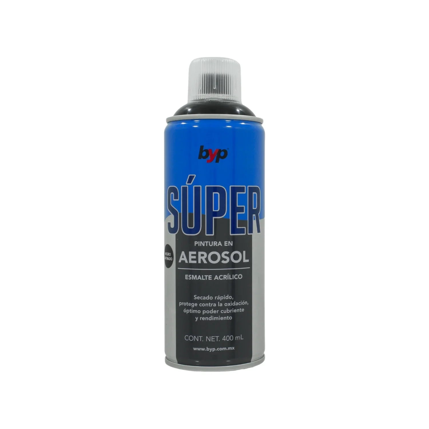 Lata de 400 ml - 400 g,Esmalte acrílico de alto brillo y secado rápido.,Protege contra la oxidación.,Ideal para proteger y pintar artículos decorativos, ventanearía, vehículos, plásticos, metales, etc.,Venta, solo en tienda física.