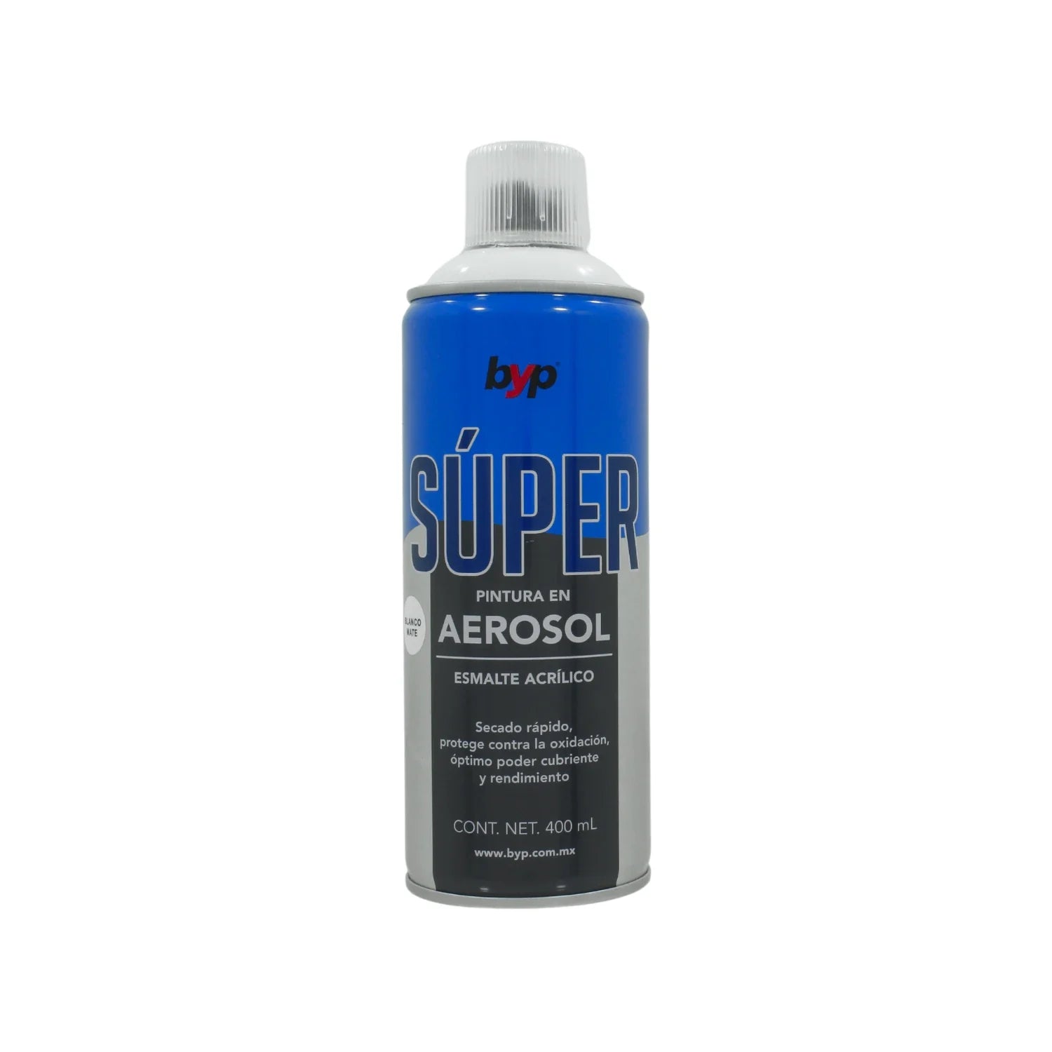 Lata de 400 ml - 400 g,Esmalte acrílico de alto brillo y secado rápido.,Protege contra la oxidación.,Ideal para proteger y pintar artículos decorativos, ventanearía, vehículos, plásticos, metales, etc.,Venta, solo en tienda física.