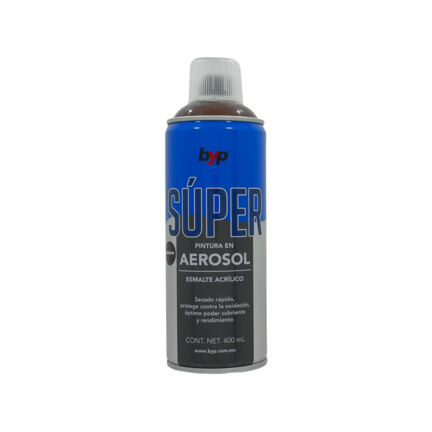 Lata de 400 ml - 400 g,Esmalte acrílico de alto brillo y secado rápido.,Protege contra la oxidación.,Ideal para proteger y pintar artículos decorativos, ventanearía, vehículos, plásticos, metales, etc.,Venta, solo en tienda física.