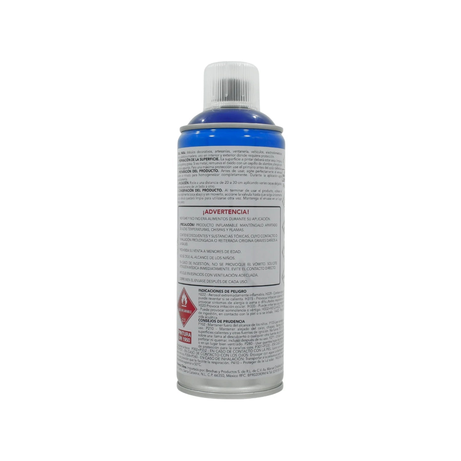 Pintura en aerosol acrílica azul regio 400ml para metal, madera, plástico y decoración