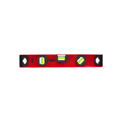 Nivel de burbuja magnético byp de aluminio rojo 14" con 3 viales para mediciones precisas horizontal, vertical y 45°