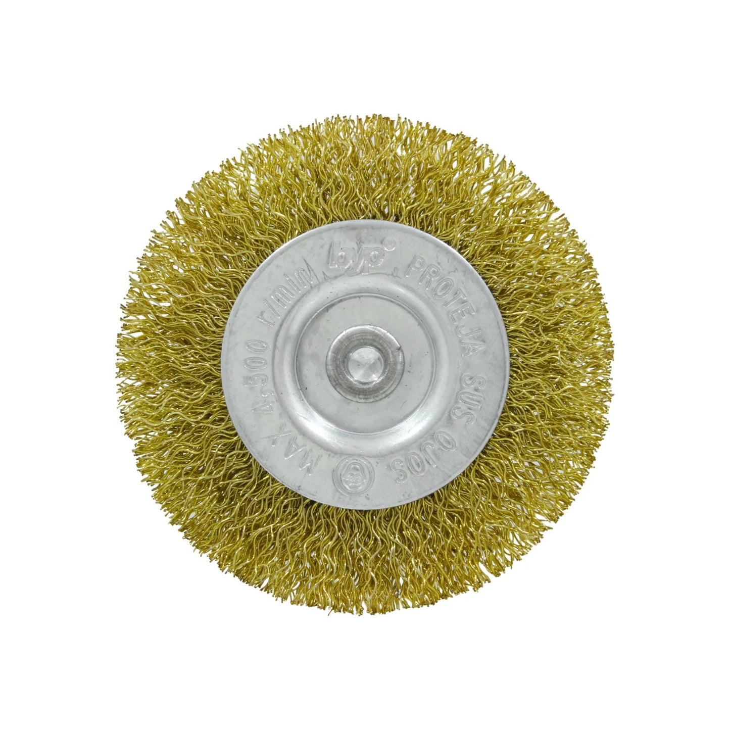 Carda circular de alambre dorado ondulado para amoladora, limpieza, desbaste y eliminación de óxido metálico