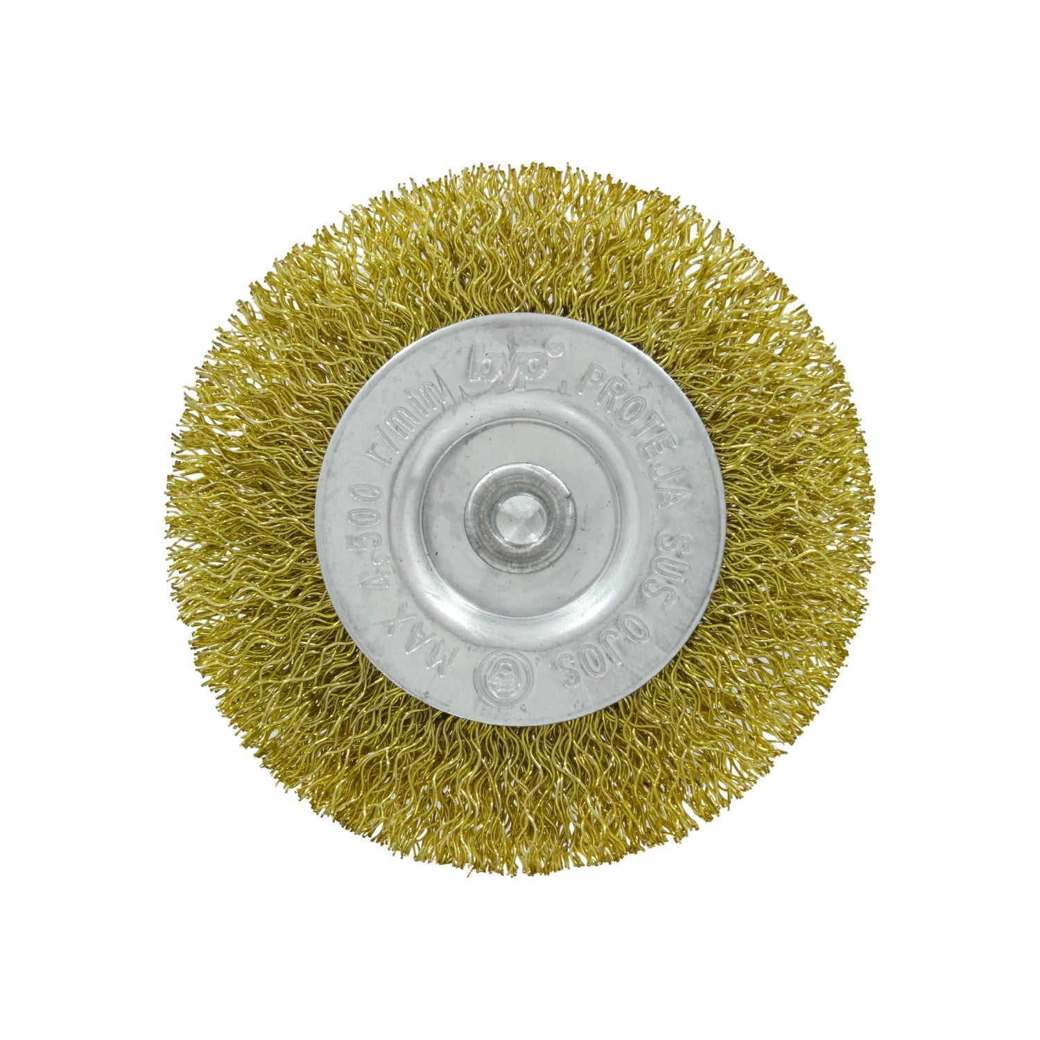 Carda circular de alambre dorado ondulado para amoladora, limpieza, desbaste y eliminación de óxido metálico