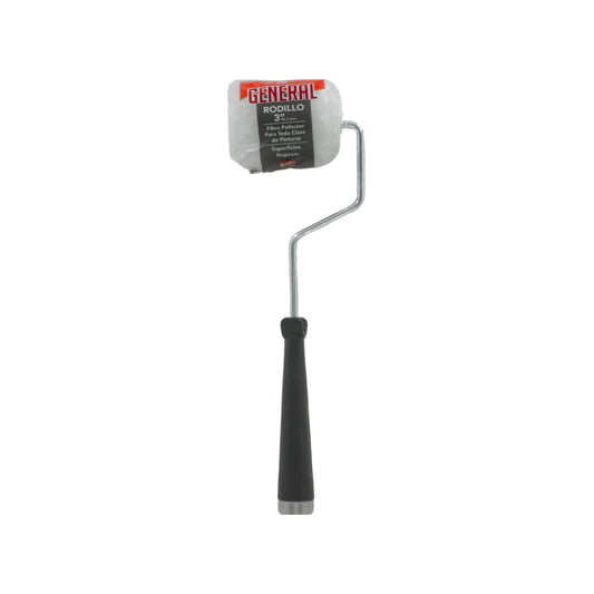 Rodillo de pintura General 3" (76.2mm) de fibra poliéster blanca, nap 3/4", para superficies rugosas.