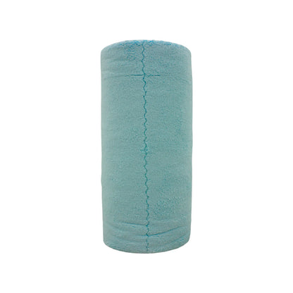 Venda cohesiva elástica autoadherente azul turquesa, ideal para primeros auxilios y sujeción de herramientas.