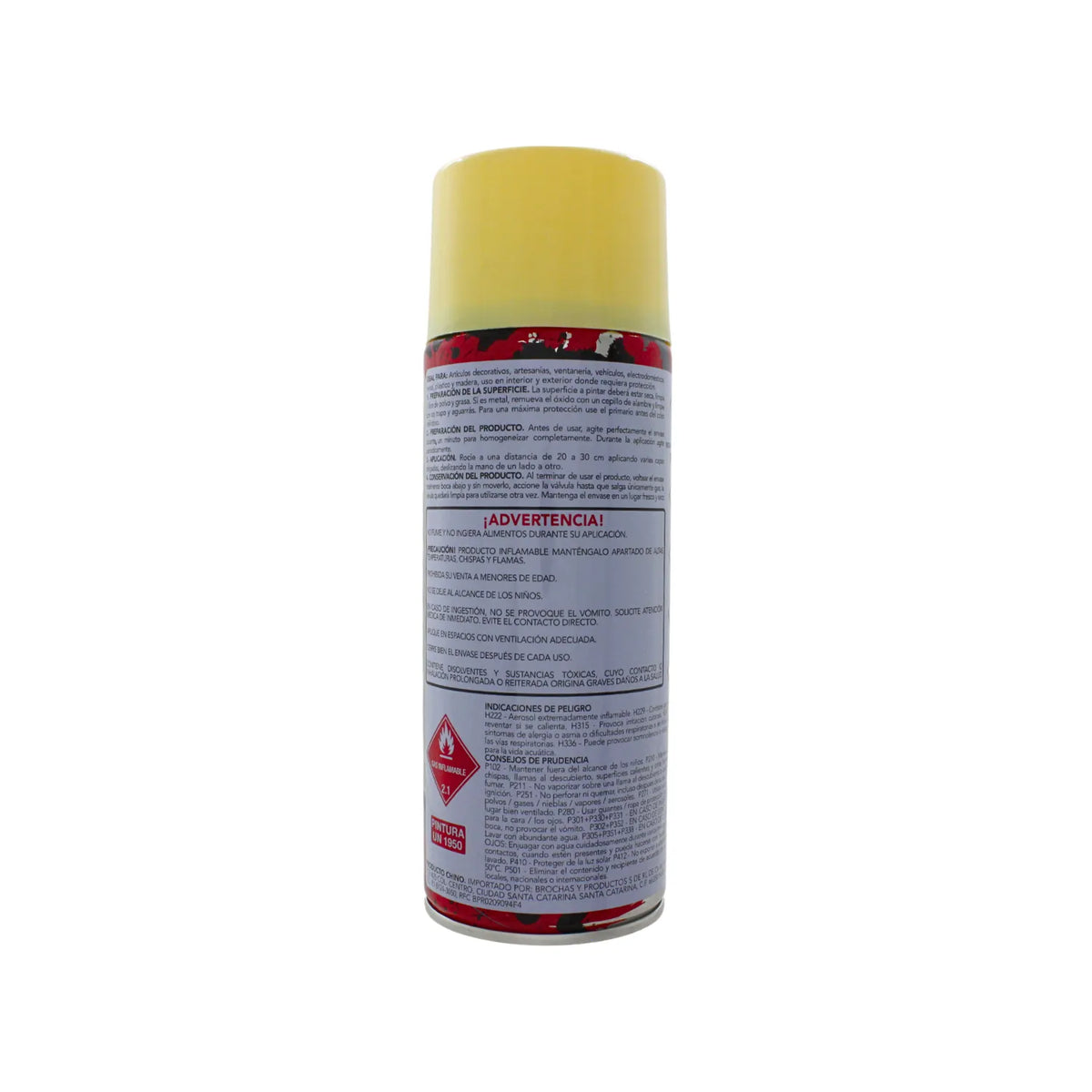 Pintura en aerosol amarillo brillante para superficies de metal, madera y plástico de uso interior y exterior