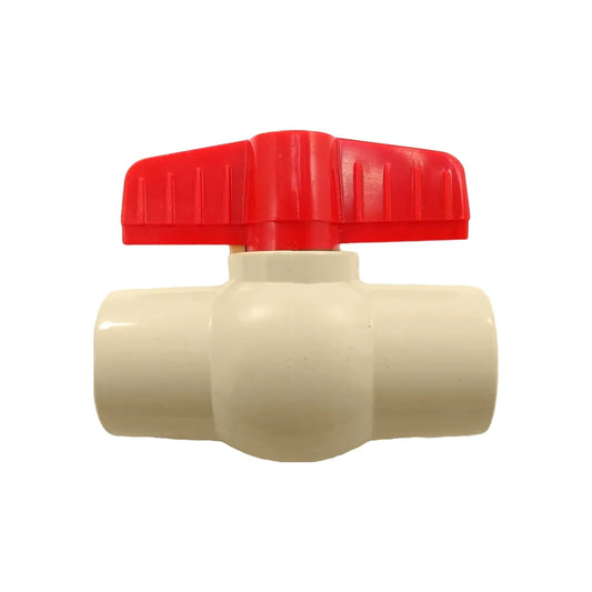 Válvula de esfera CPVC 1/2 pulgada (13mm) con mango rojo para plomería y control de flujo