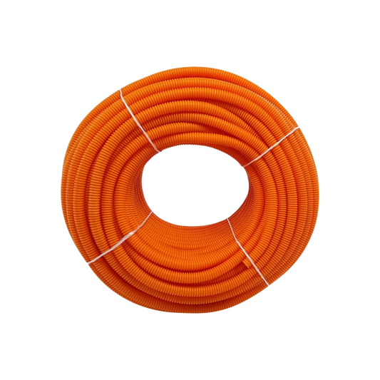 Poliducto flexible corrugado naranja 1/2 pulgada en rollo para protección de cables eléctricos