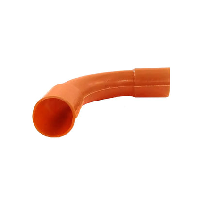 Codo de PVC naranja para conduit de 90 grados, conector de tubería eléctrica para instalaciones de construcción