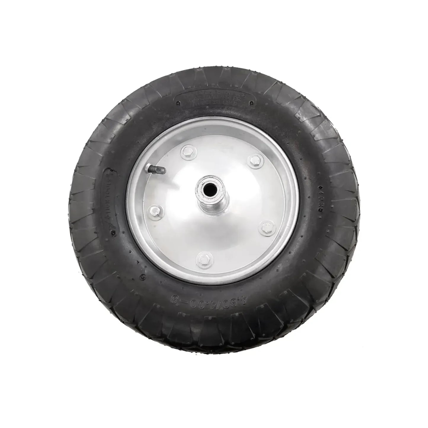 Rueda neumática de repuesto para carretilla con rin de acero galvanizado y neumático de 8 pulgadas
