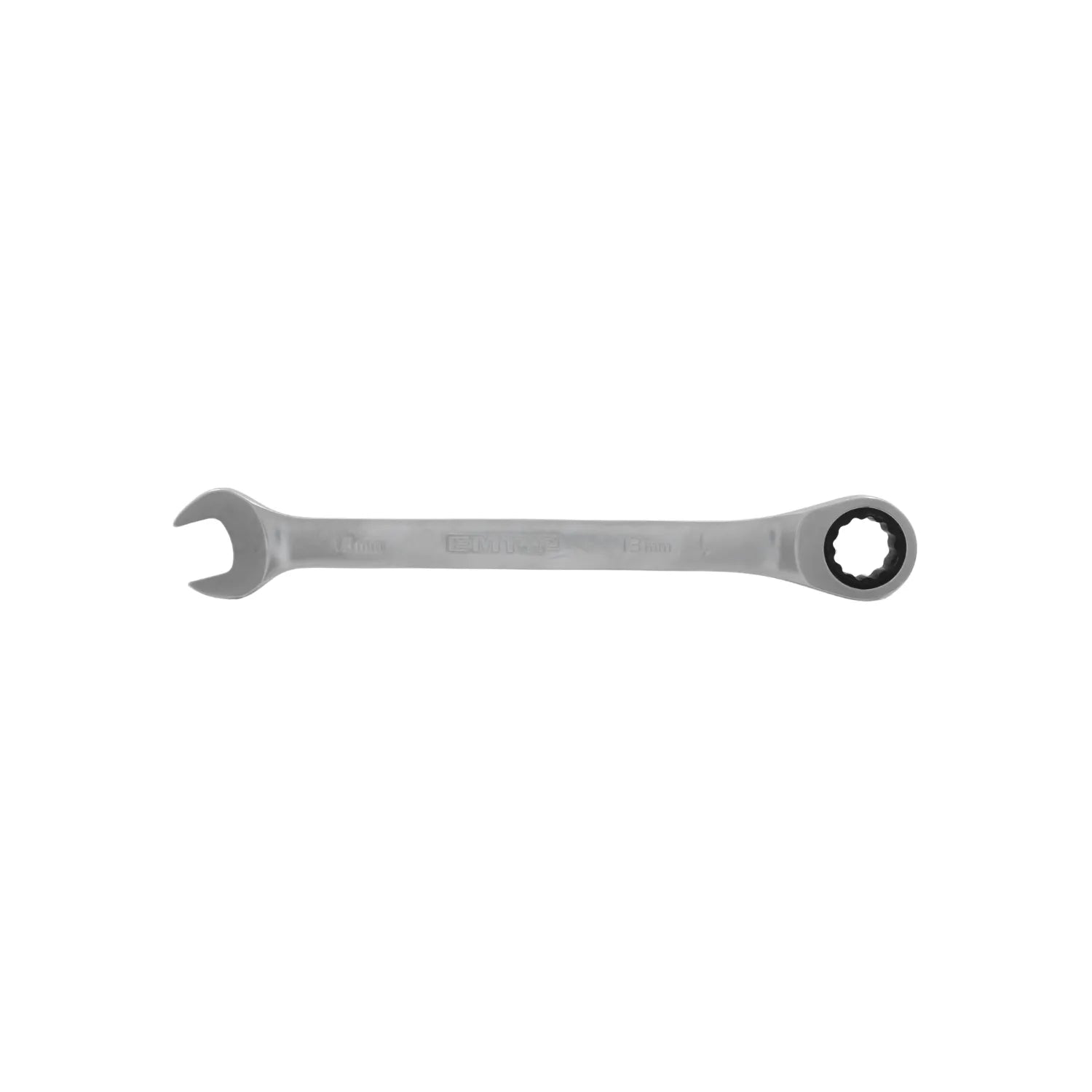 Llave combinada de matraca BMT 10mm y 13mm, acabado cromado. Herramienta métrica profesional.