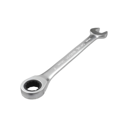 Llave combinada de carraca y boca fija 14mm, cromo vanadio, acabado cromado, herramienta manual