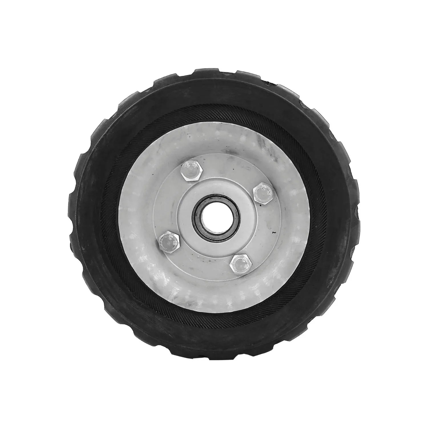 Rueda solida de 6", Cuenta con balero de 5/8", Rin de lámina.