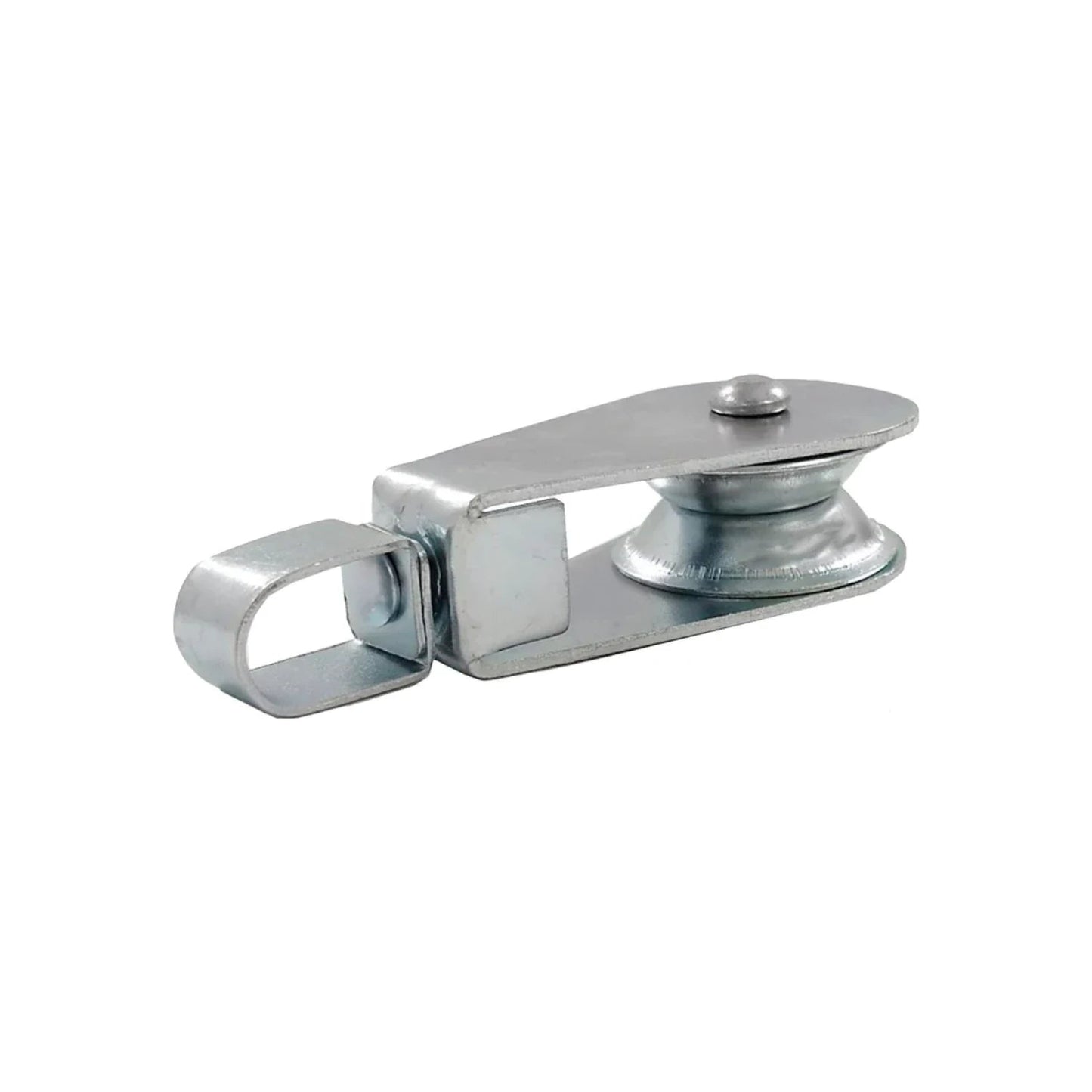 Garrucha simple de acero galvanizado, polea para tendedero, cuerda y carga ligera.
