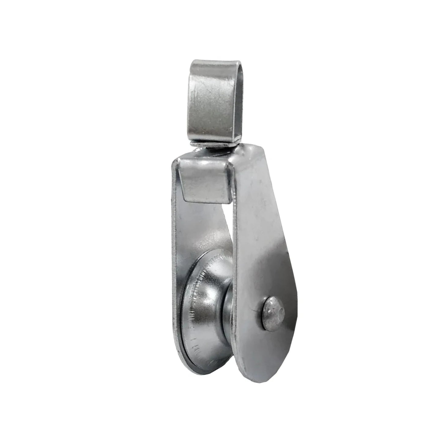 Garrucha de metal galvanizado, polea simple para tendedero o uso general.