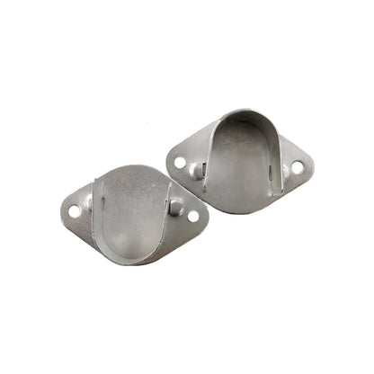 Juego de 2 bridas media luna niqueladas para soporte de tubo de closet o ropero