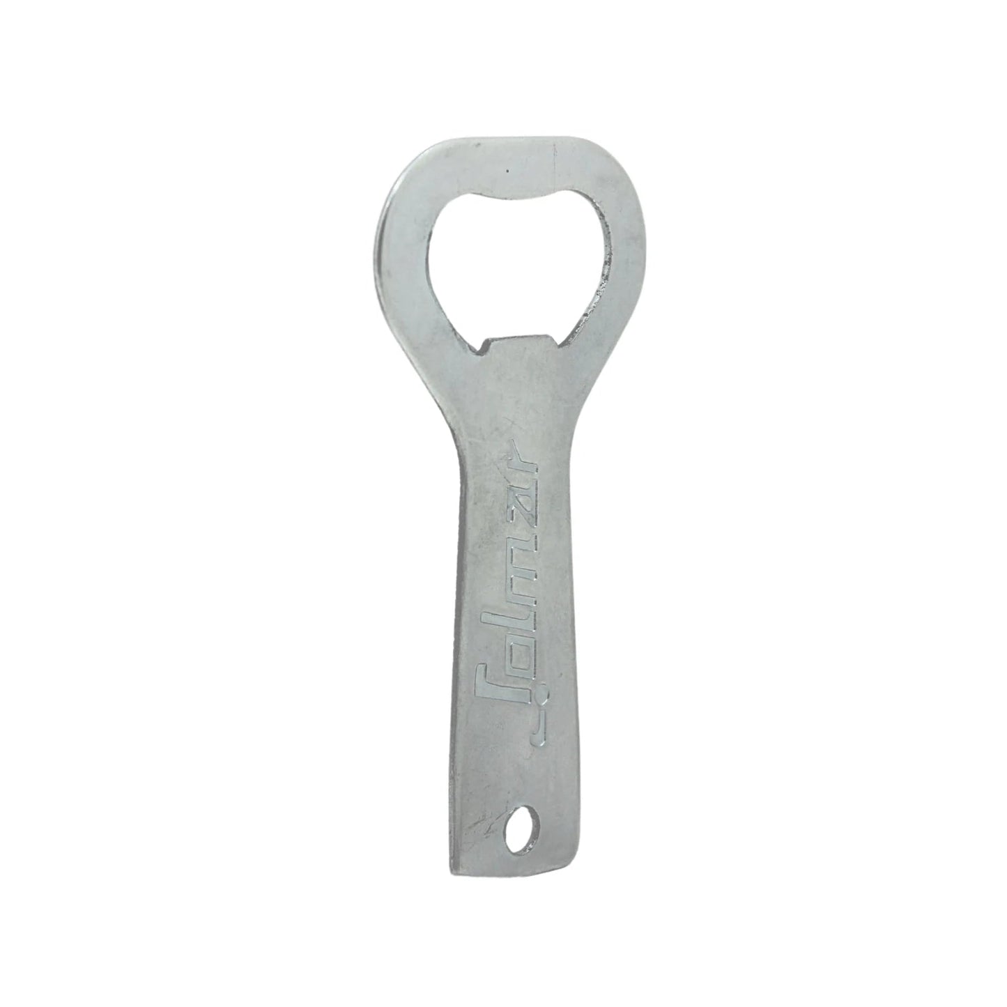 Destapador plano Jolmar galvanizado para botellas, acabado metálico plateado resistente