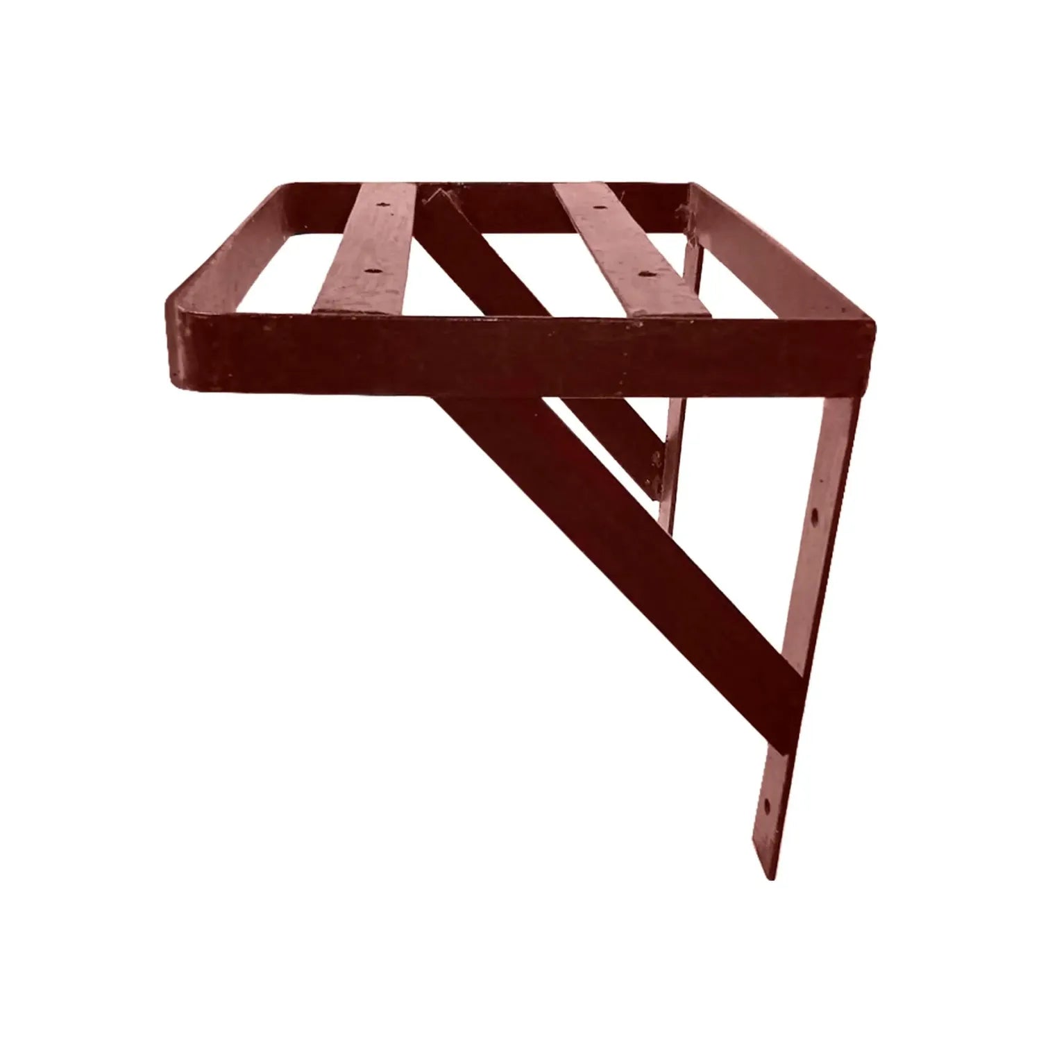 Soporte metálico reforzado para aire acondicionado color café, estructura de ángulo resistente para montaje en pared