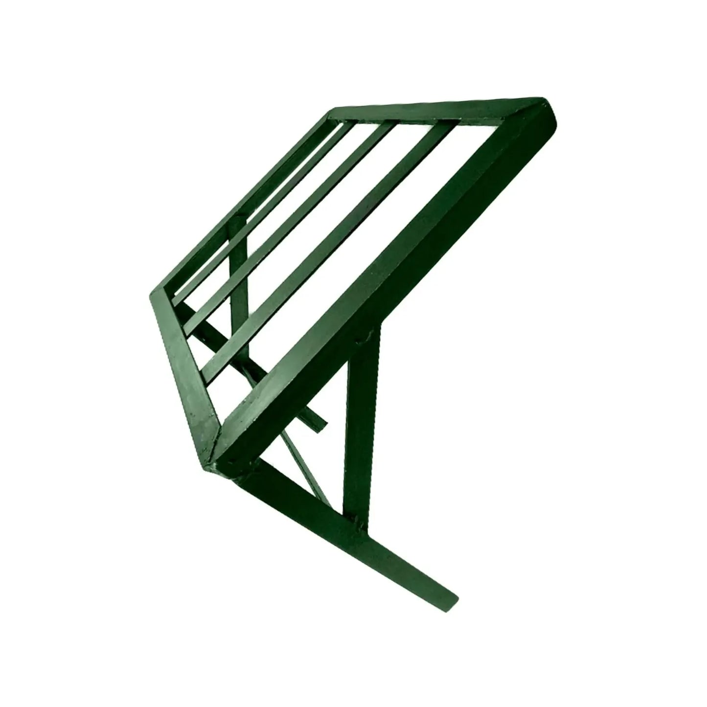 Soporte metálico inclinado para exhibición color verde de acero resistente para estanterías y exhibidores de ferretería