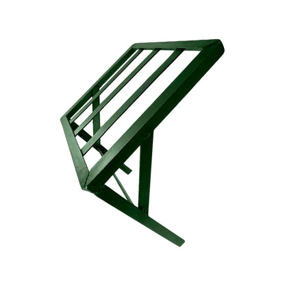 Soporte metálico inclinado para exhibición color verde de acero resistente para estanterías y exhibidores de ferretería