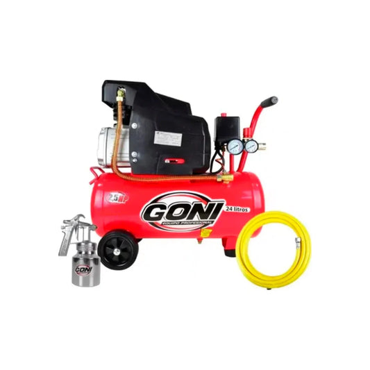 Compresora 2 HP 24 litros con accesorios Byp KCOM24S