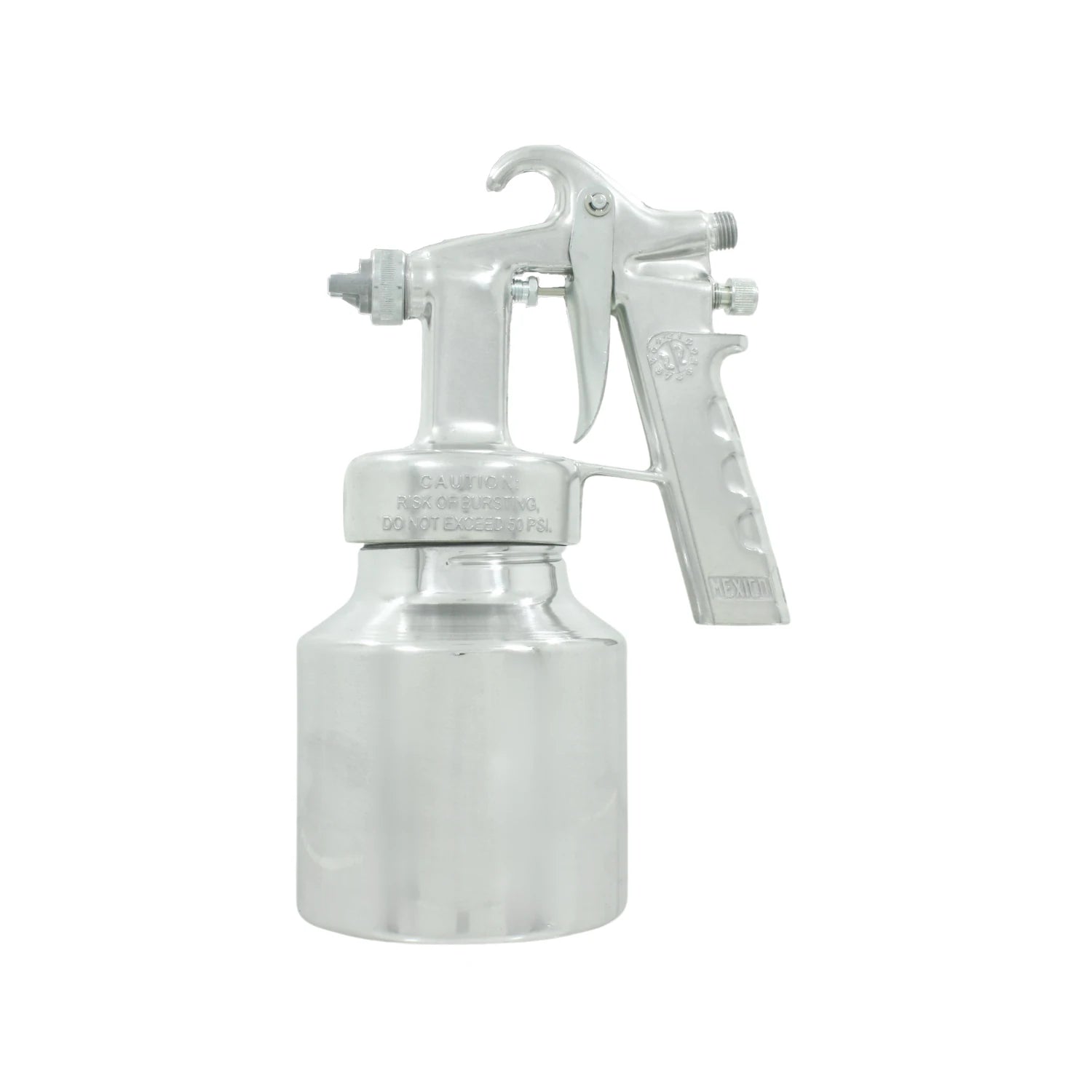 Pistola para pintar Goni plateada baja presión con vaso inferior de 1 litro para aplicación uniforme de pintura