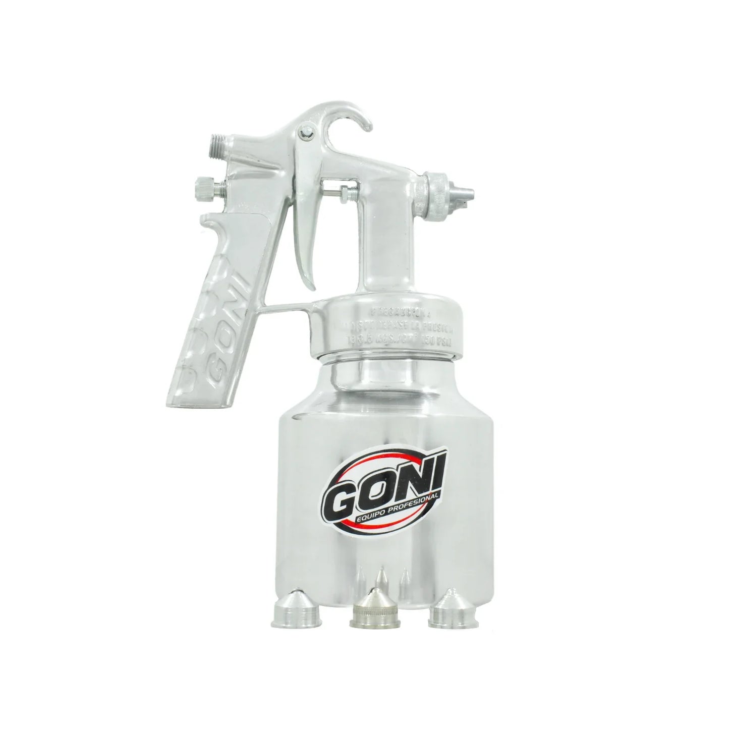 Presión máxima: 50 PSI,Consumo de aire: 1.9 c.f.m. (54 l/min.).,Rango de presión de trabajo: 25 A 45 PSI (172.4 -310.6 KPA).,Presión óptima de trabajo: 30 PSI (207 KPA).,Baja presión.,Caso de aluminio.