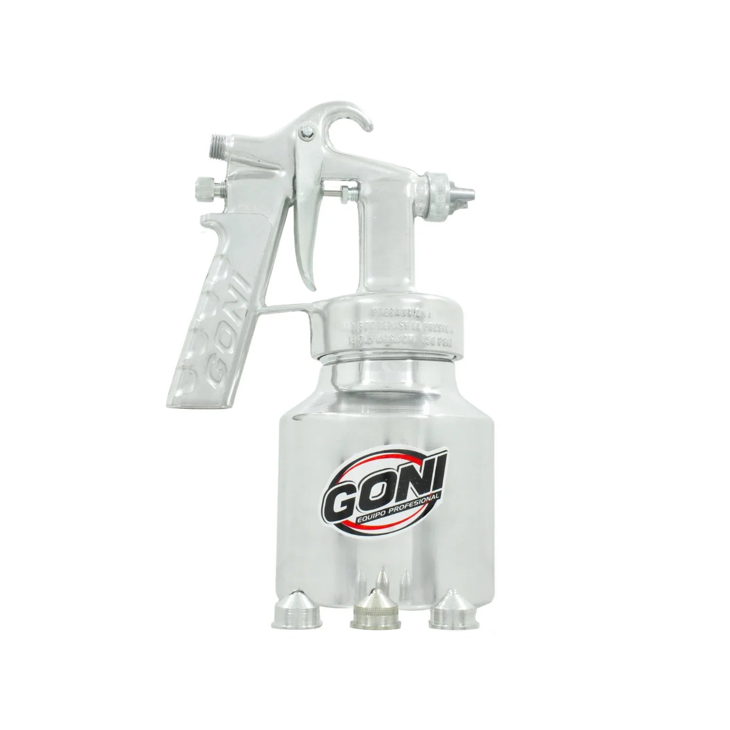 Presión máxima: 50 PSI,Consumo de aire: 1.9 c.f.m. (54 l/min.).,Rango de presión de trabajo: 25 A 45 PSI (172.4 -310.6 KPA).,Presión óptima de trabajo: 30 PSI (207 KPA).,Baja presión.,Caso de aluminio.
