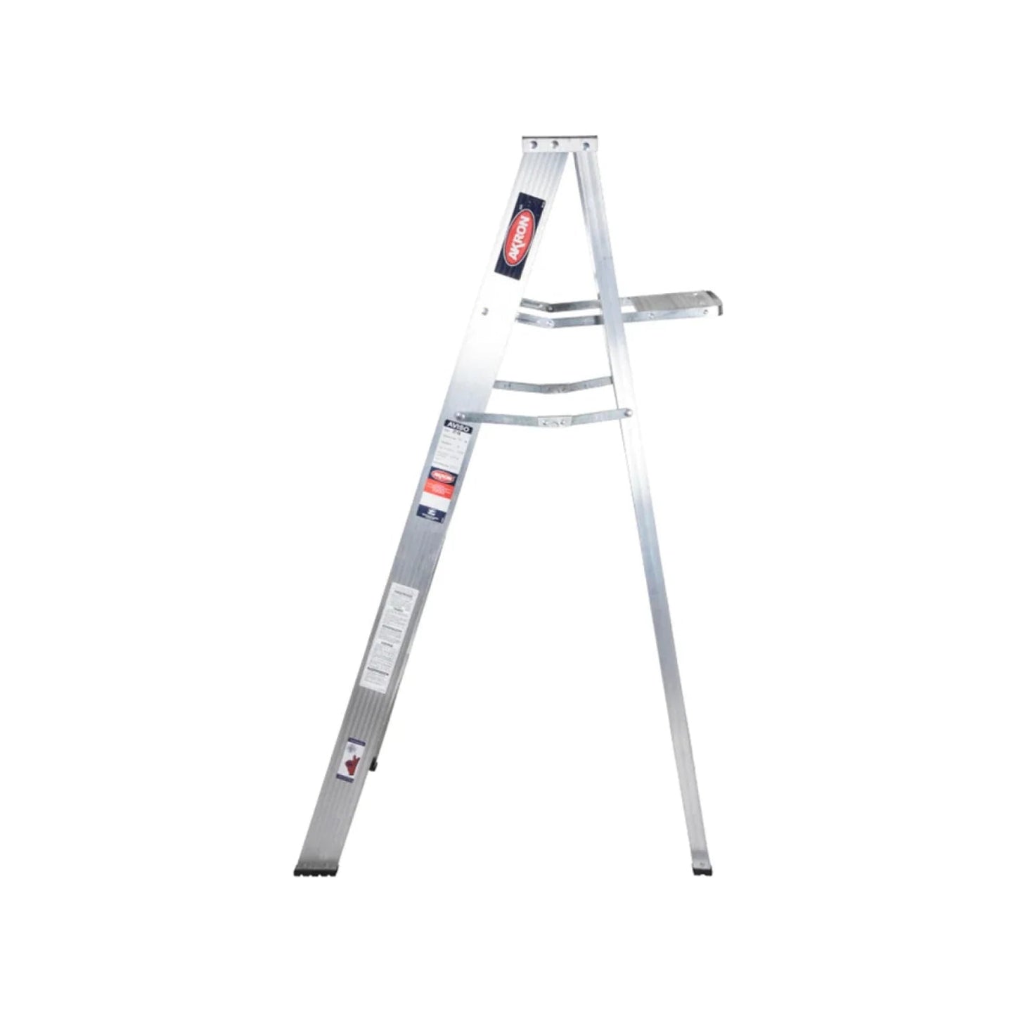 Escalera tijera 4 peldaños Akron de aluminio plateado, uso profesional y doméstico