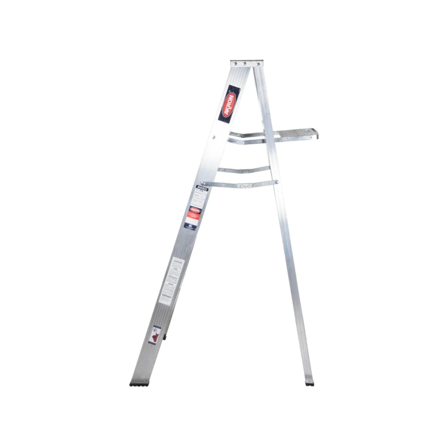 Escalera tijera 4 peldaños Akron de aluminio plateado, uso profesional y doméstico