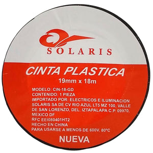 Elaborada con PVC,Antiflama.,Uso profesional.,Cinta plástica de 18 metros.