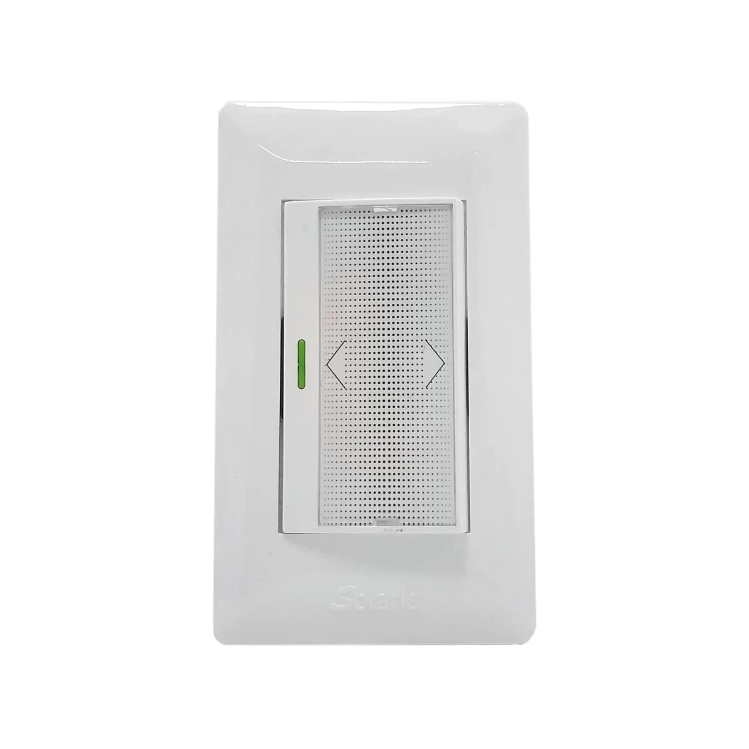 Placa eléctrica blanca Solaris, apagador de escalera táctil moderno con luz LED verde