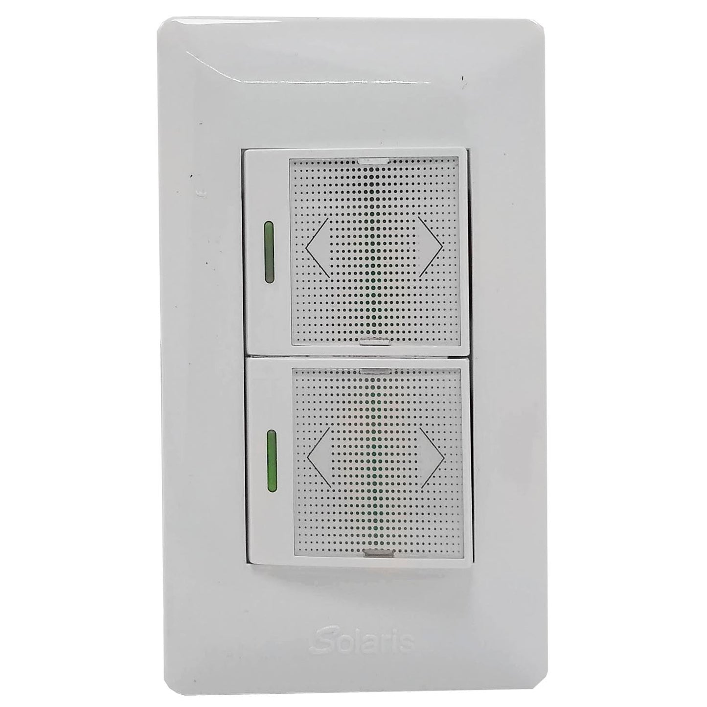 Fabricada de plÃ¡stico ABS,Placa un apagador sencillo y un apagador escalera.,127 V- 10 A â€“ 60 Hz,Herrajes de latÃ³n.,Ideal para uso residencial u oficina.,LÃ­nea Ultra.