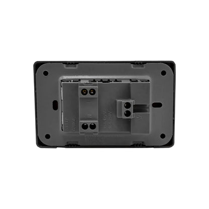 Placa 2 contactos negra cromo Solaris AL61NG