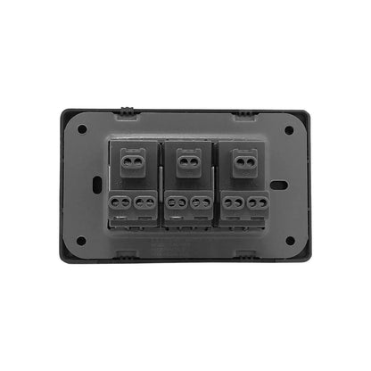 Placa 3 contactos gris cromo Solaris AL613GR