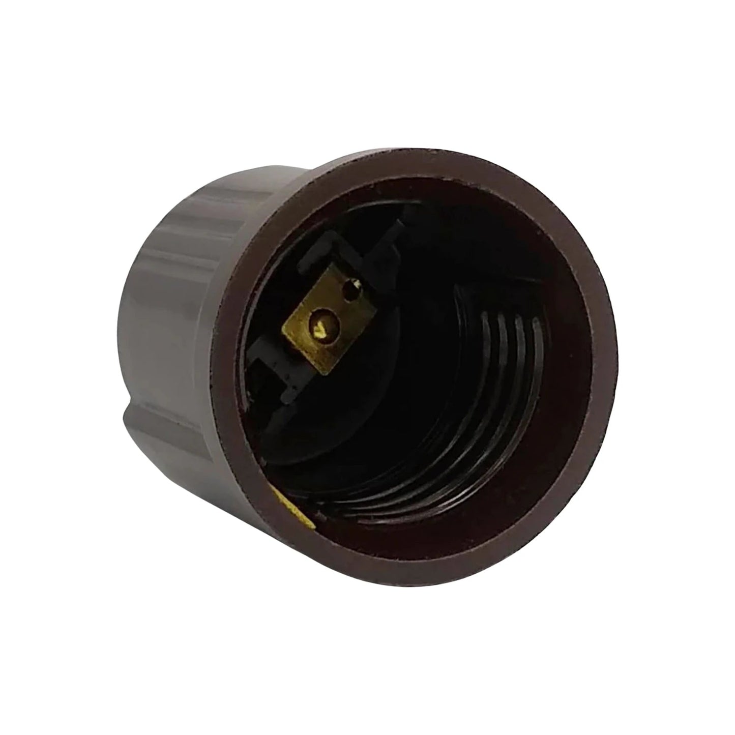 Portalámparas E27 rosca Edison café oscuro para bombillas, accesorio eléctrico de ferretería.
