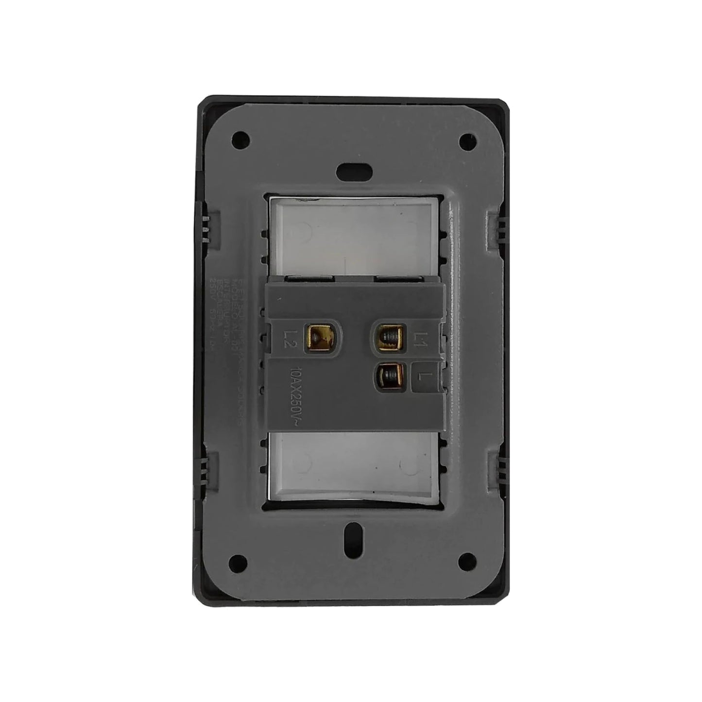 Módulo apagador de escalera 3 vías con conexiones L2 y L, interruptor eléctrico 10AX250V, color gris