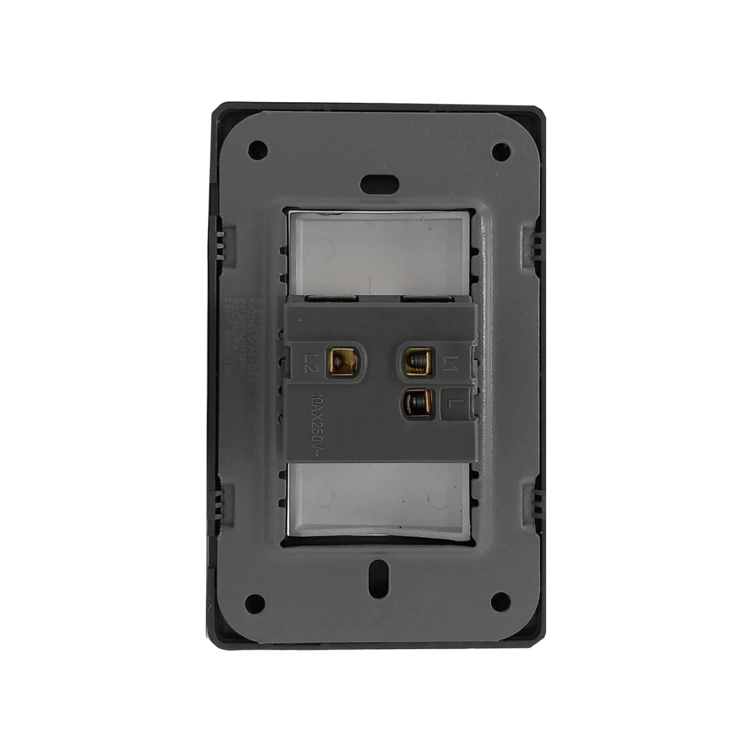 Módulo apagador de escalera 3 vías con conexiones L2 y L, interruptor eléctrico 10AX250V, color gris