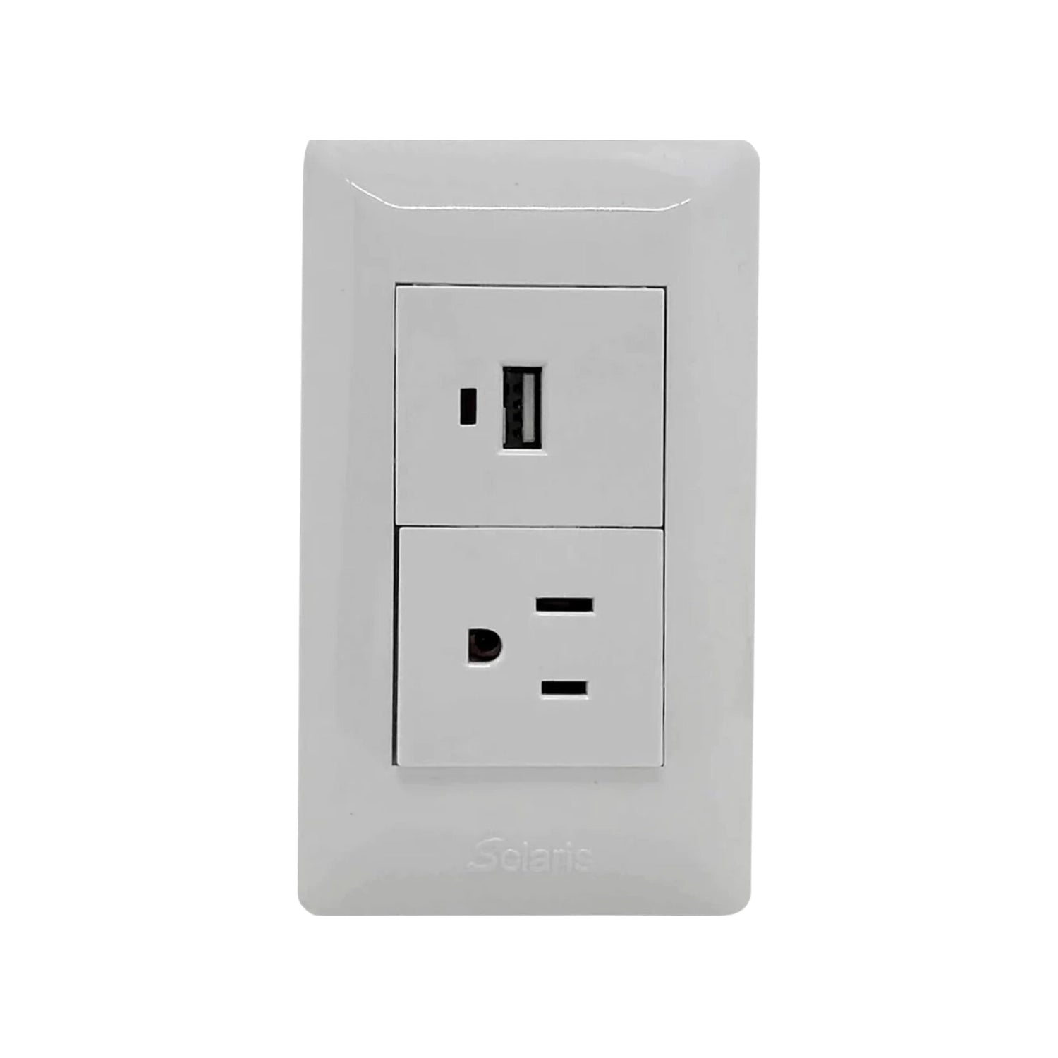 Placa 1 contacto/1 USB blanca Solaris WB-61USB ultra - H79 ...