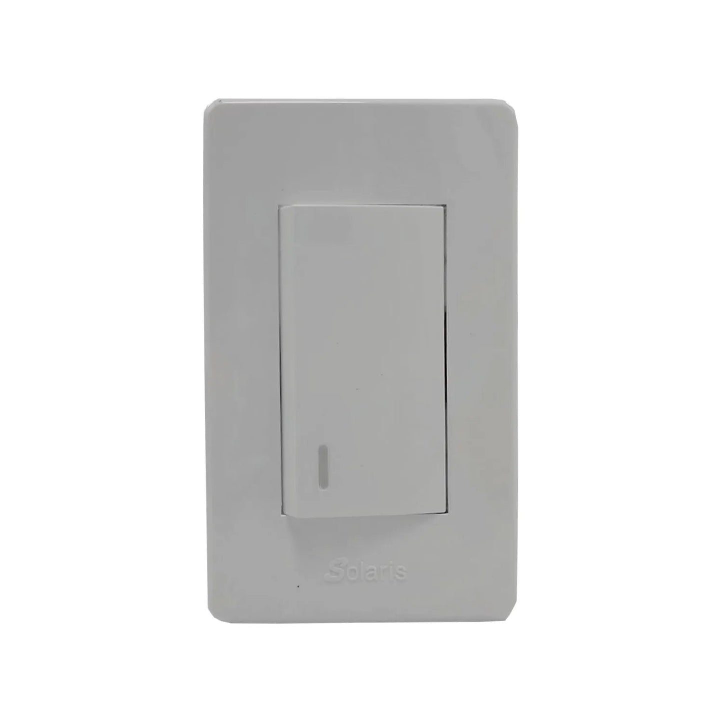 Placa de pared blanca Solaris con 1 apagador de escalera para interruptor de luz