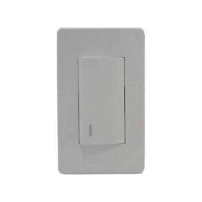 Placa de pared blanca Solaris con 1 apagador de escalera para interruptor de luz
