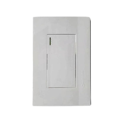 Placa de apagador eléctrico de escalera push blanco Solaris con 4 indicadores LED