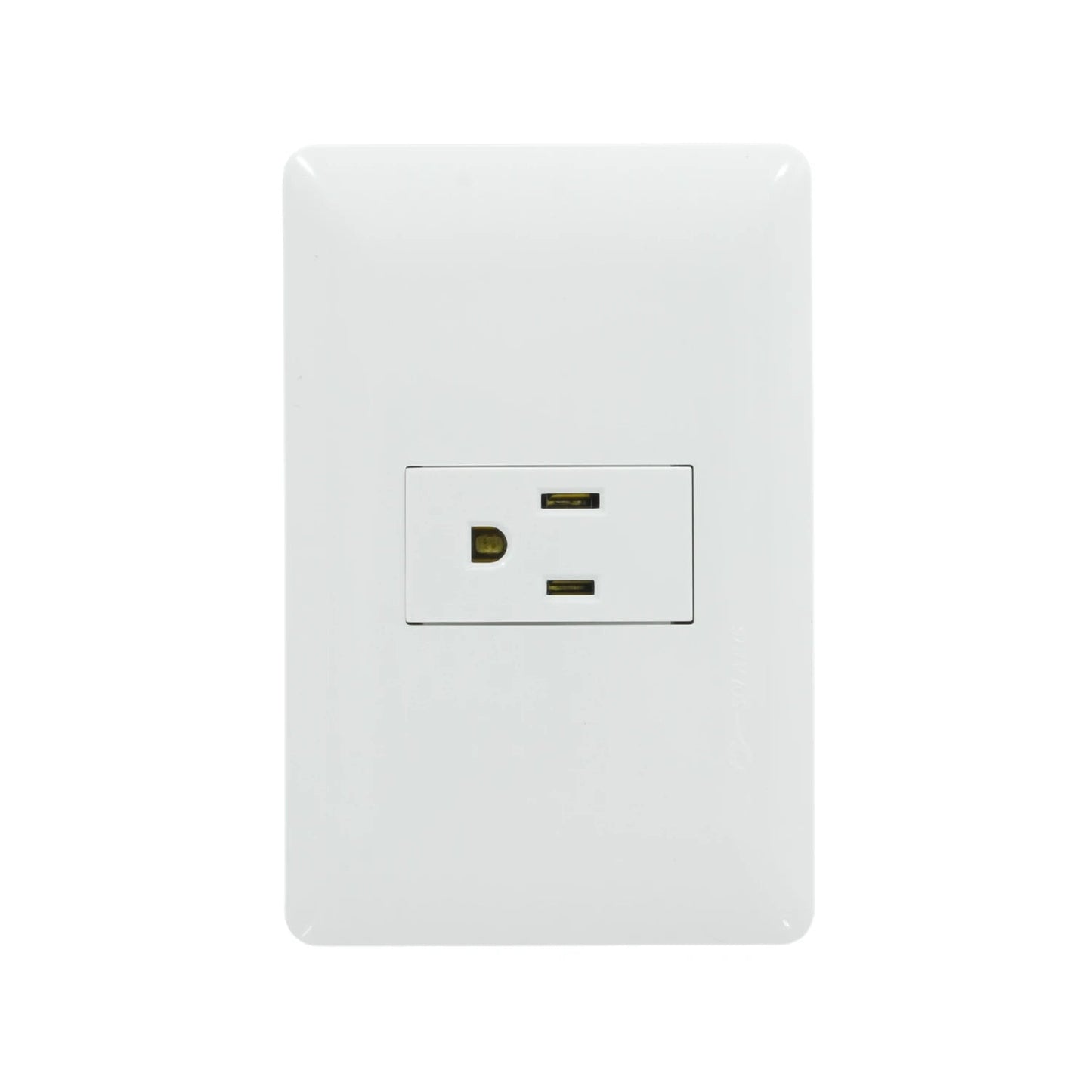 Placa eléctrica blanca con un contacto para enchufe tipo B, ideal para instalaciones residenciales Solaris