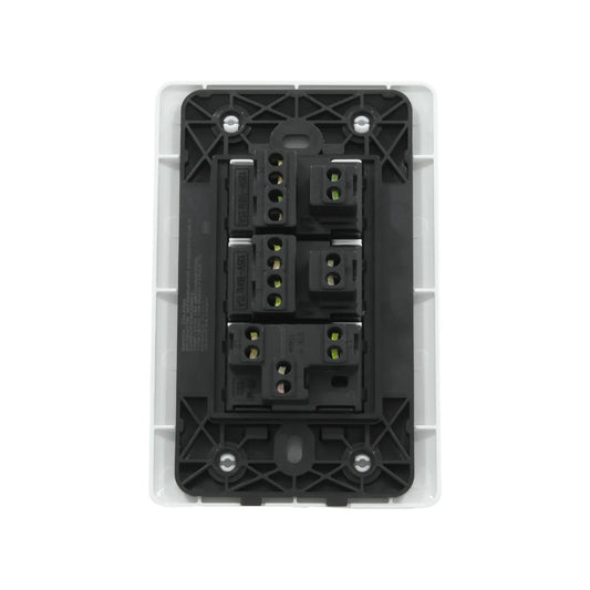 Placa 1 apagador/2 contactos blanca Solaris ECO-61-2-BC