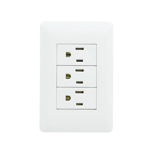 Placa 3 contactos blanca Solaris ECO-61-3-BC